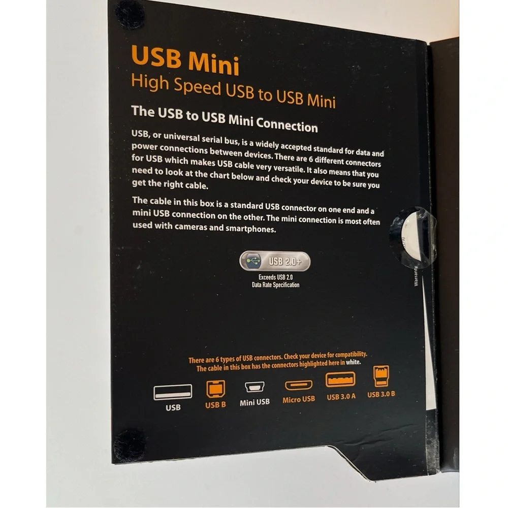 Monster High Speed Black USB to USB Mini Charging 1.5 ft